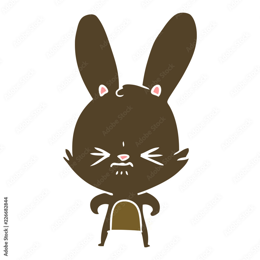 Fototapeta premium cute flat color style cartoon rabbit