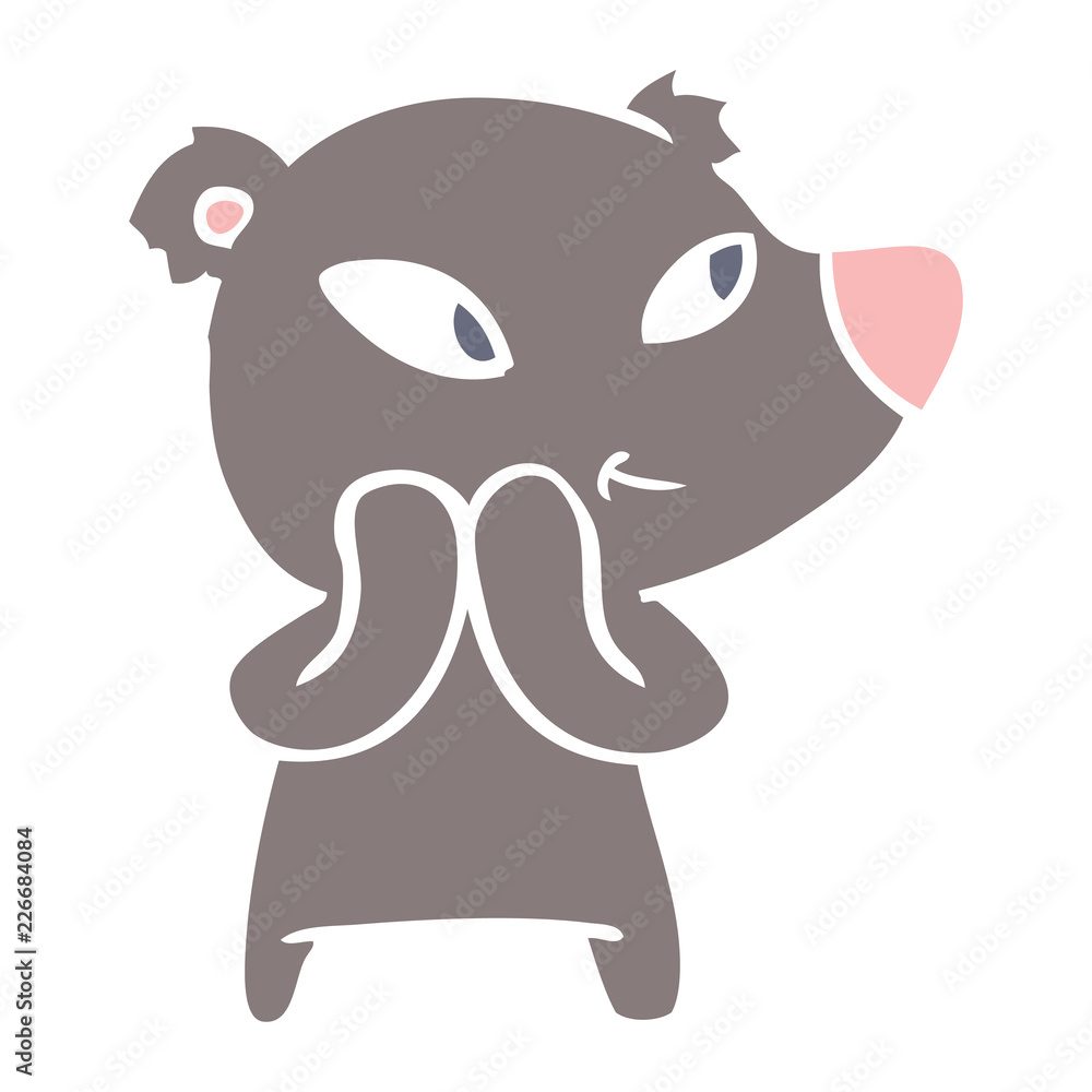 cute flat color style cartoon bear cute flat color style cartoon bear