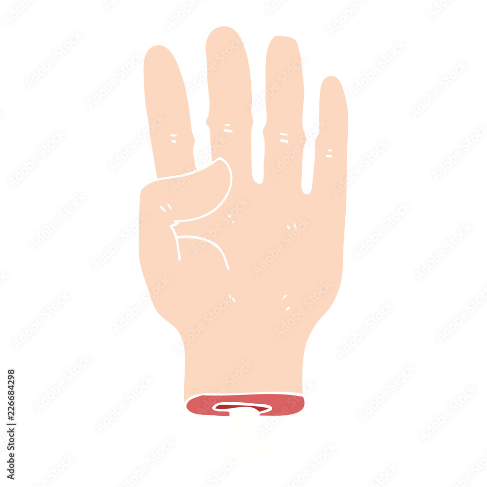 flat color illustration of a cartoon hand flat color illustration of a cartoon hand