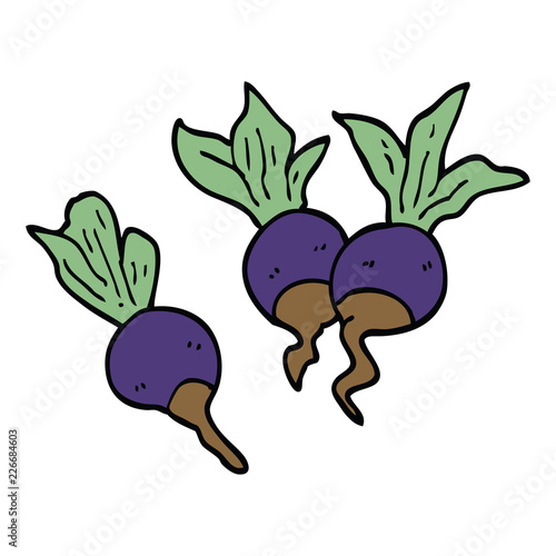 cartoon doodle beetroot plants