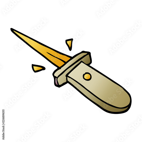 cartoon doodle flick knife