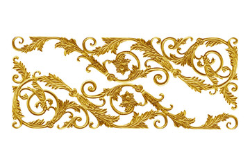 Ornament elements vintage gold floral for decoration