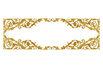 Ornament elements vintage gold floral for decoration