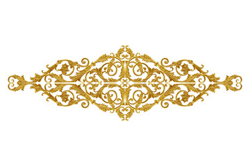 Ornament elements vintage gold floral for decoration