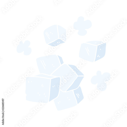 flat color style cartoon ice cubes