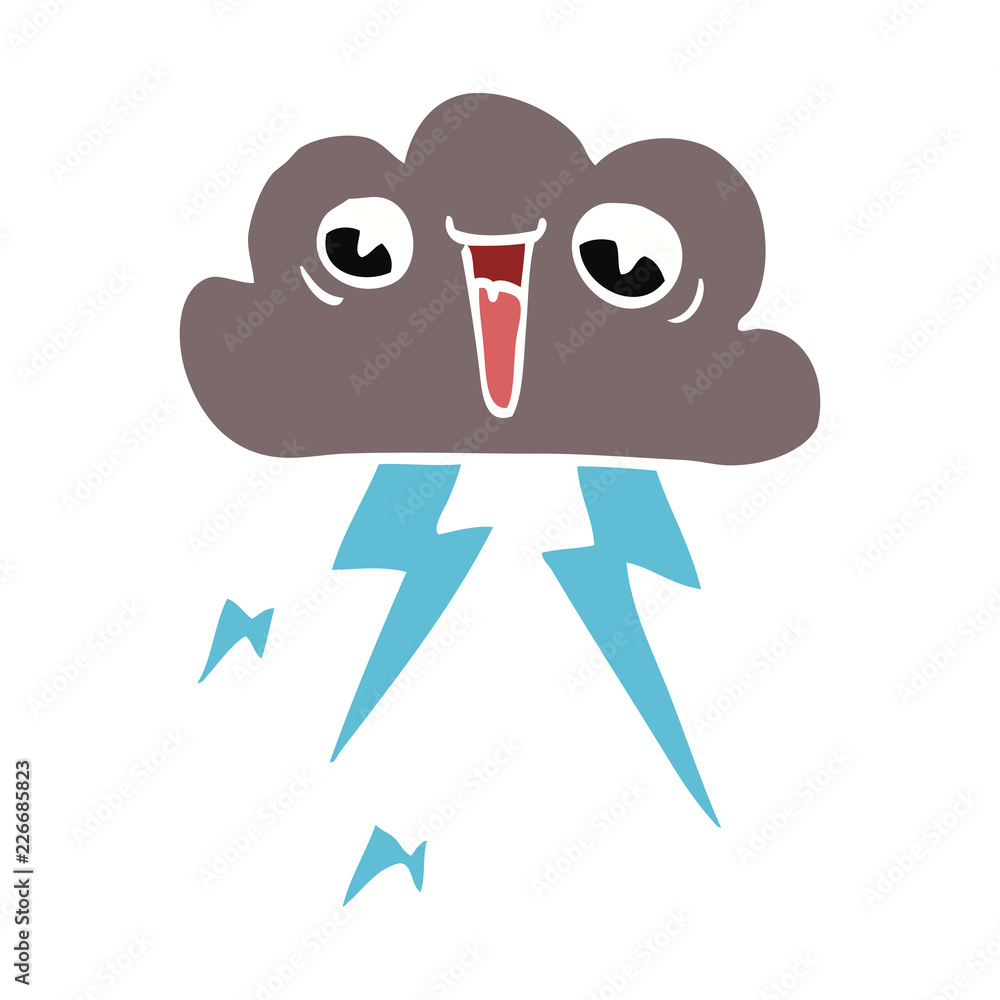 cartoon doodle lightening cloud cartoon doodle lightening cloud