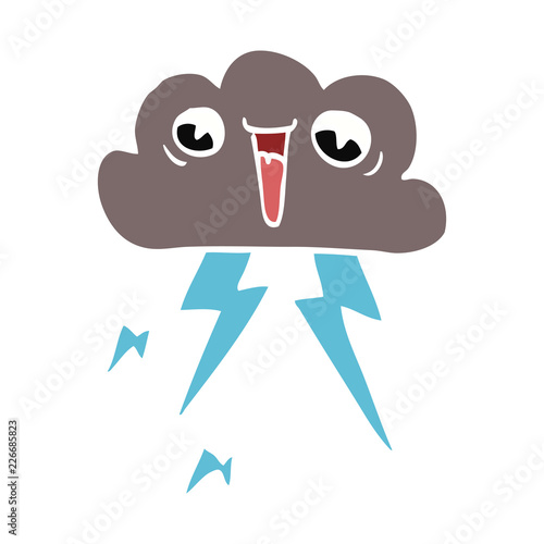 cartoon doodle lightening cloud