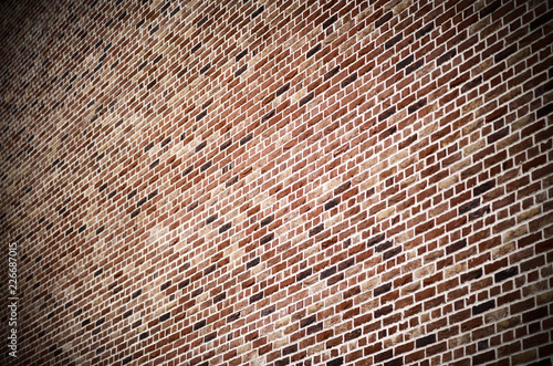 texture of red brick masonry