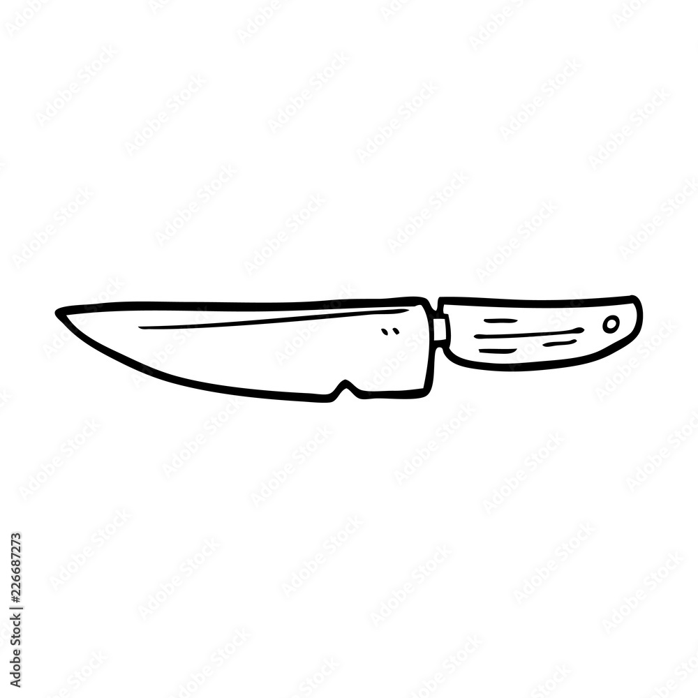 line drawing cartoon kitchen knife Stock Vector | Adobe Stock line drawing cartoon kitchen knife Stock Vector | Adobe Stock