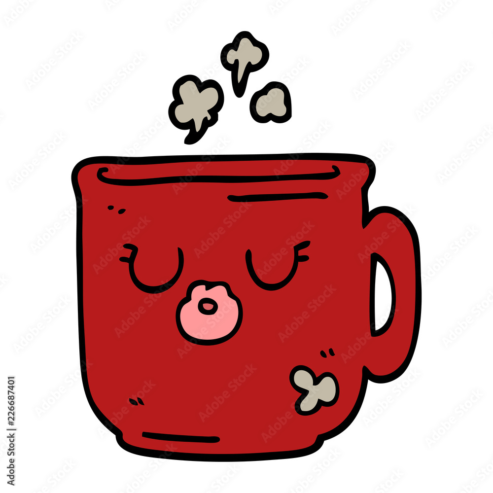 cartoon doodle hot coffee mug cartoon doodle hot coffee mug