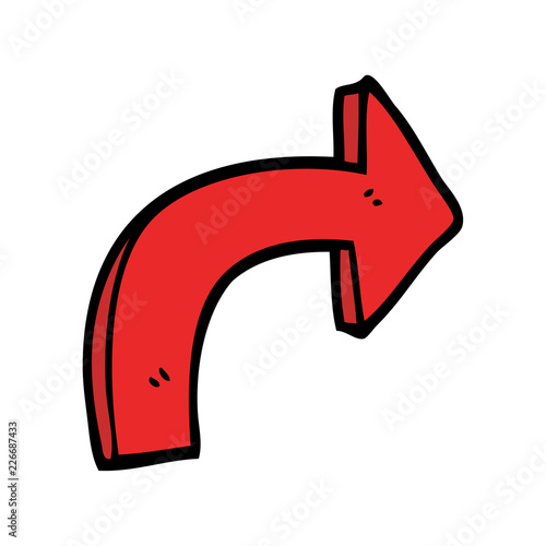 cartoon doodle directing arrow
