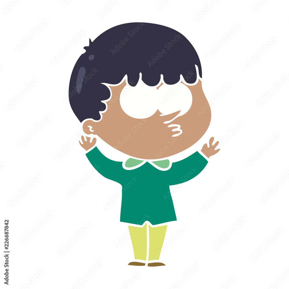 flat color style cartoon curious boy flat color style cartoon curious boy