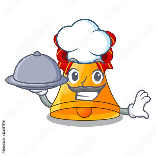 Chef with food cartoon christmas bells for christmas decoration