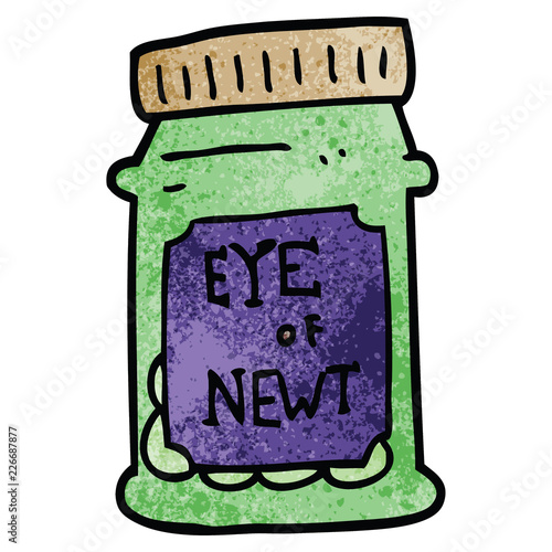 cartoon doodle eye of newt bottle