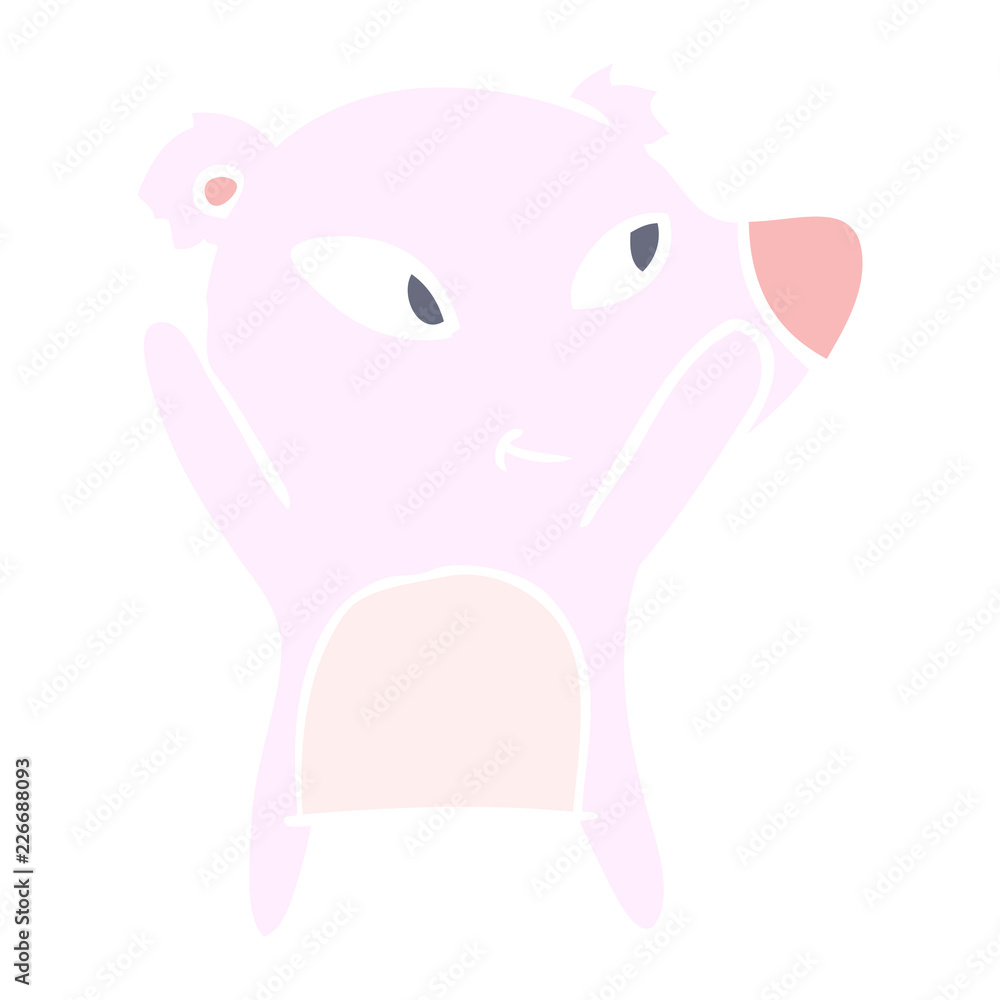 Naklejka premium cute flat color style cartoon bear