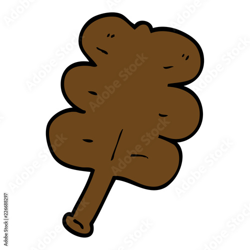 cartoon doodle autumnal leaf