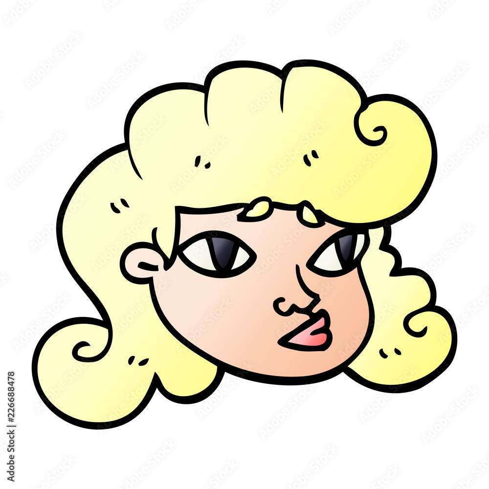 cartoon doodle blond girls face cartoon doodle blond girls face