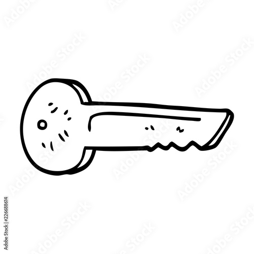 line drawing cartoon metal key © lineartestpilot