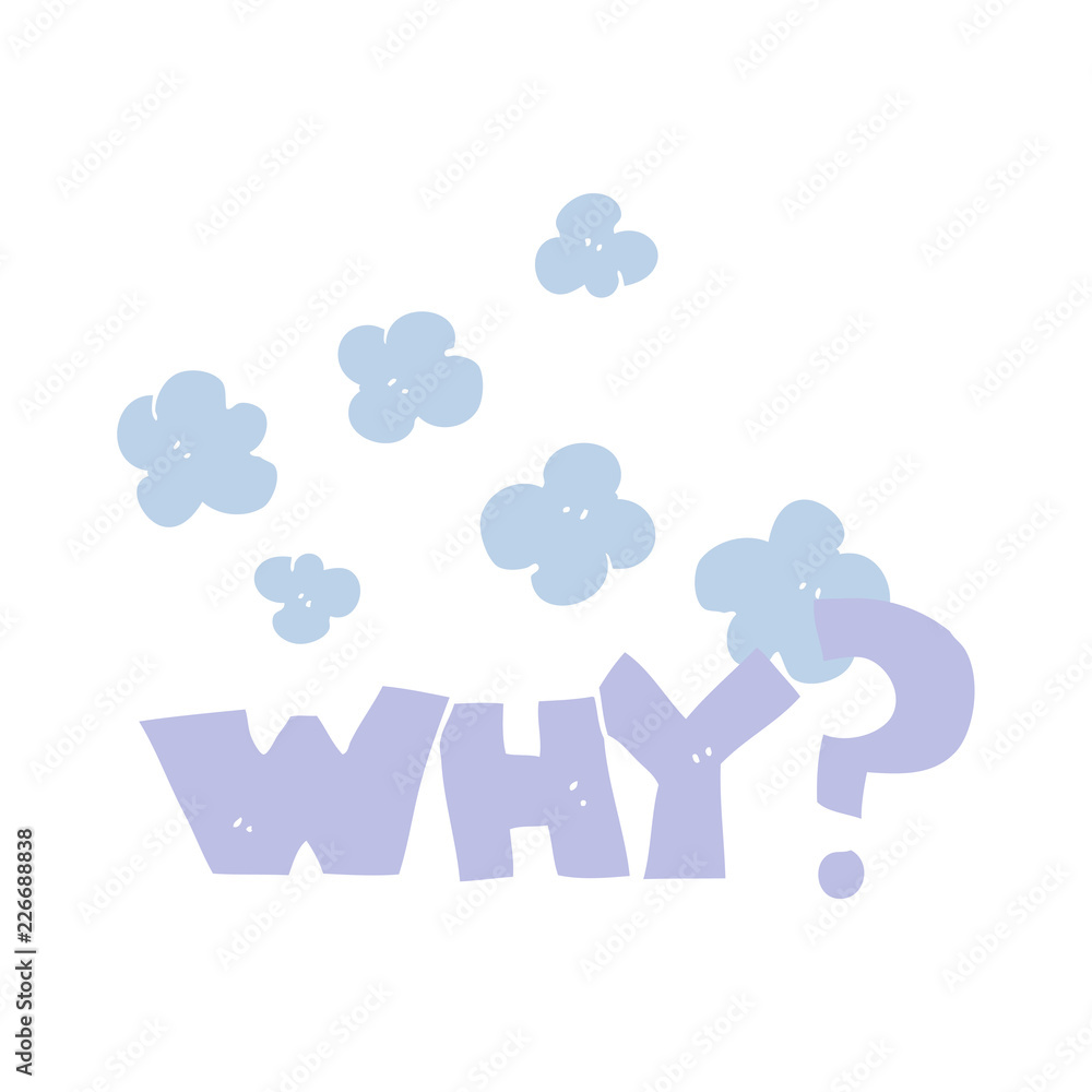 flat color illustration of a cartoon shout WHY? flat color illustration of a cartoon shout WHY?