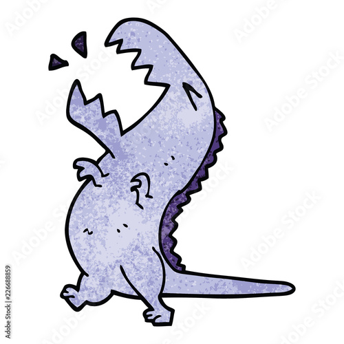 cartoon doodle roaring t rex