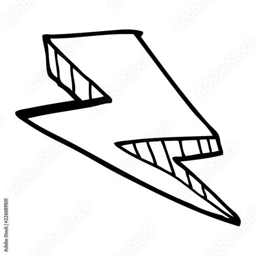 line drawing cartoon lightening bolt
