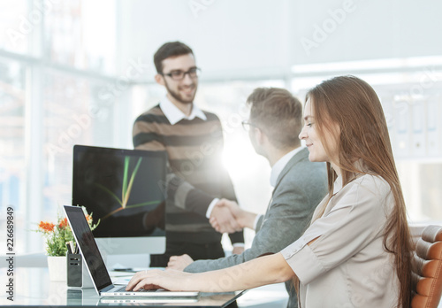 Wallpaper Mural  handshake of lawyers before the discussion of the financial conditions of the new contract between the new business partners Torontodigital.ca