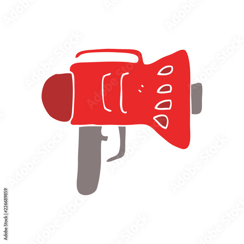 flat color illustration of a cartoon loud hailer