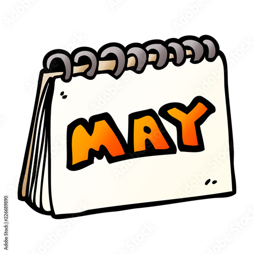 cartoon doodle calendar showing month of may