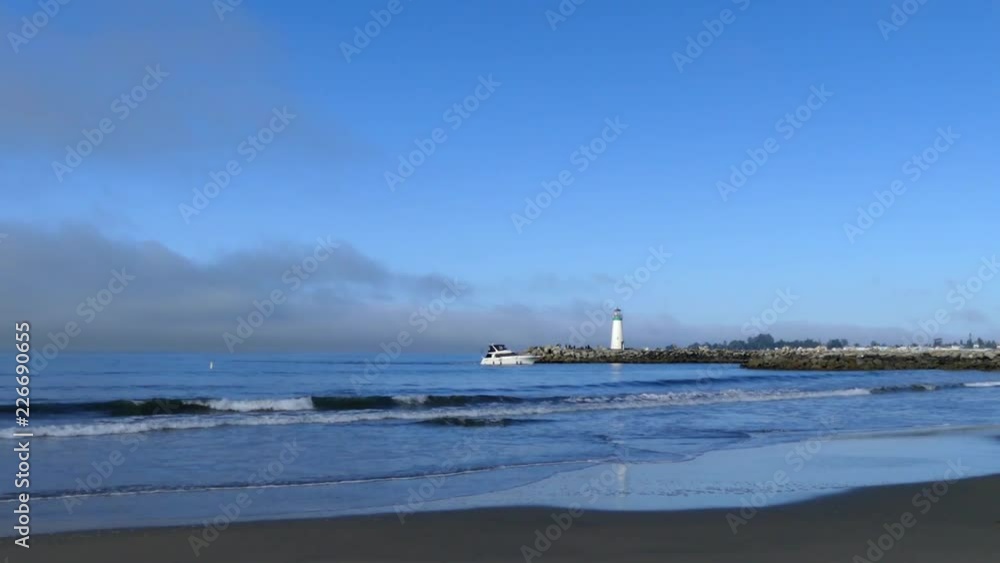 The Santa Cruz Breakwater (aka Walton) Lighthouse in Santa Cruz, California, USA, circa April 2017 The Santa Cruz Breakwater (aka Walton) Lighthouse in Santa Cruz, California, USA, circa April 2017