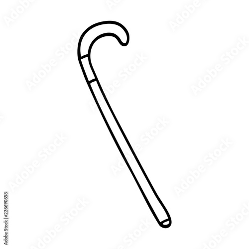 line drawing cartoon walking stick
