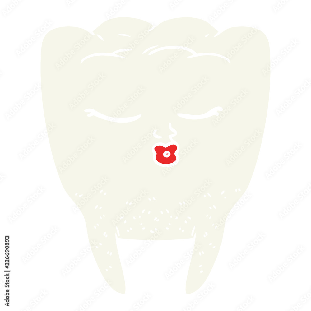 flat color style cartoon tooth flat color style cartoon tooth