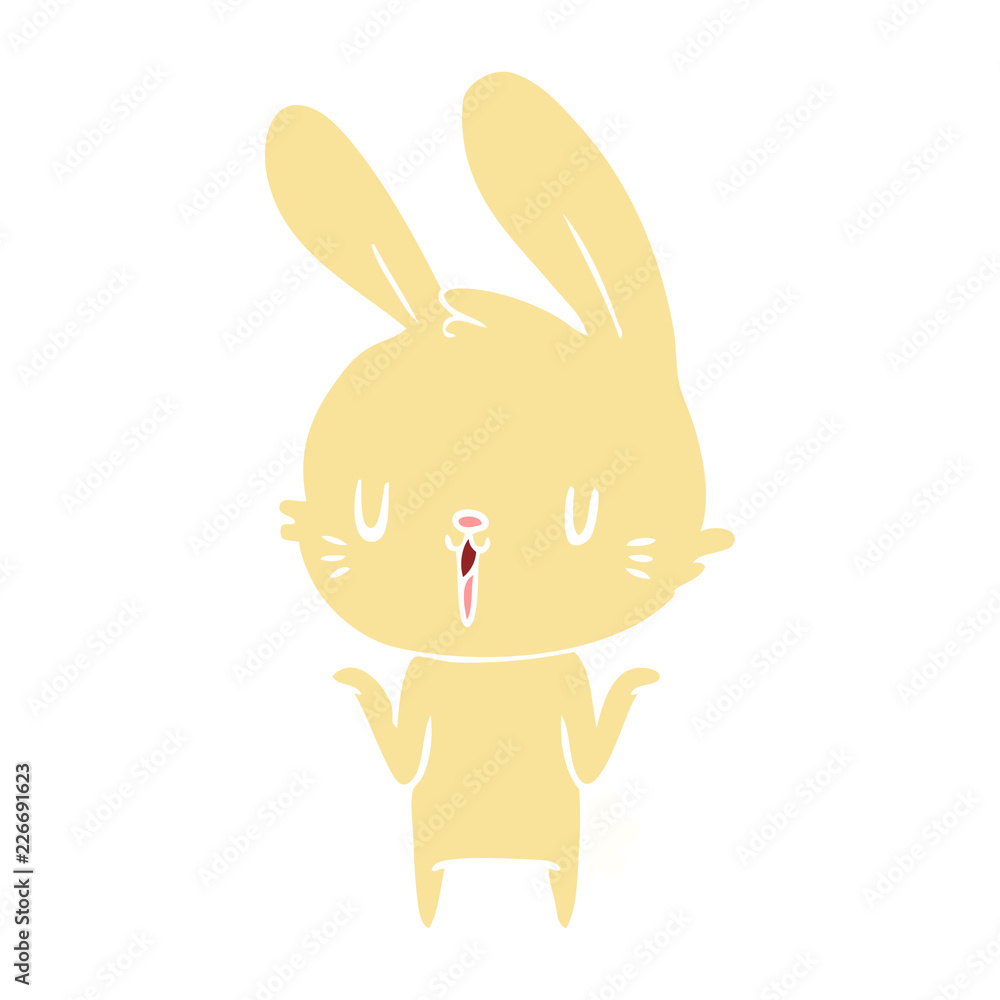 Fototapeta premium cute flat color style cartoon rabbit