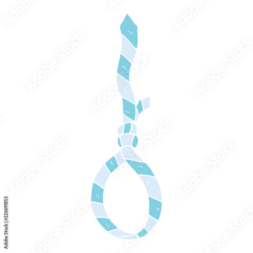 flat color illustration of a cartoon work tie noose