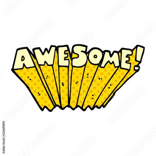 cartoon doodle awesome word