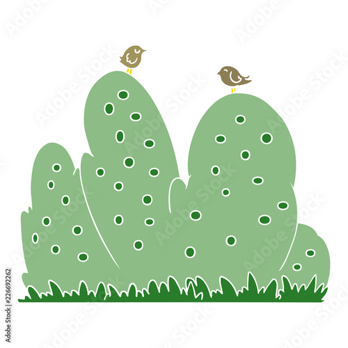 flat color style cartoon hedge