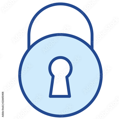 Schloss, Datenschutz Vector Icon Illustration