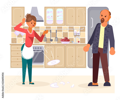 Married couple quarrels