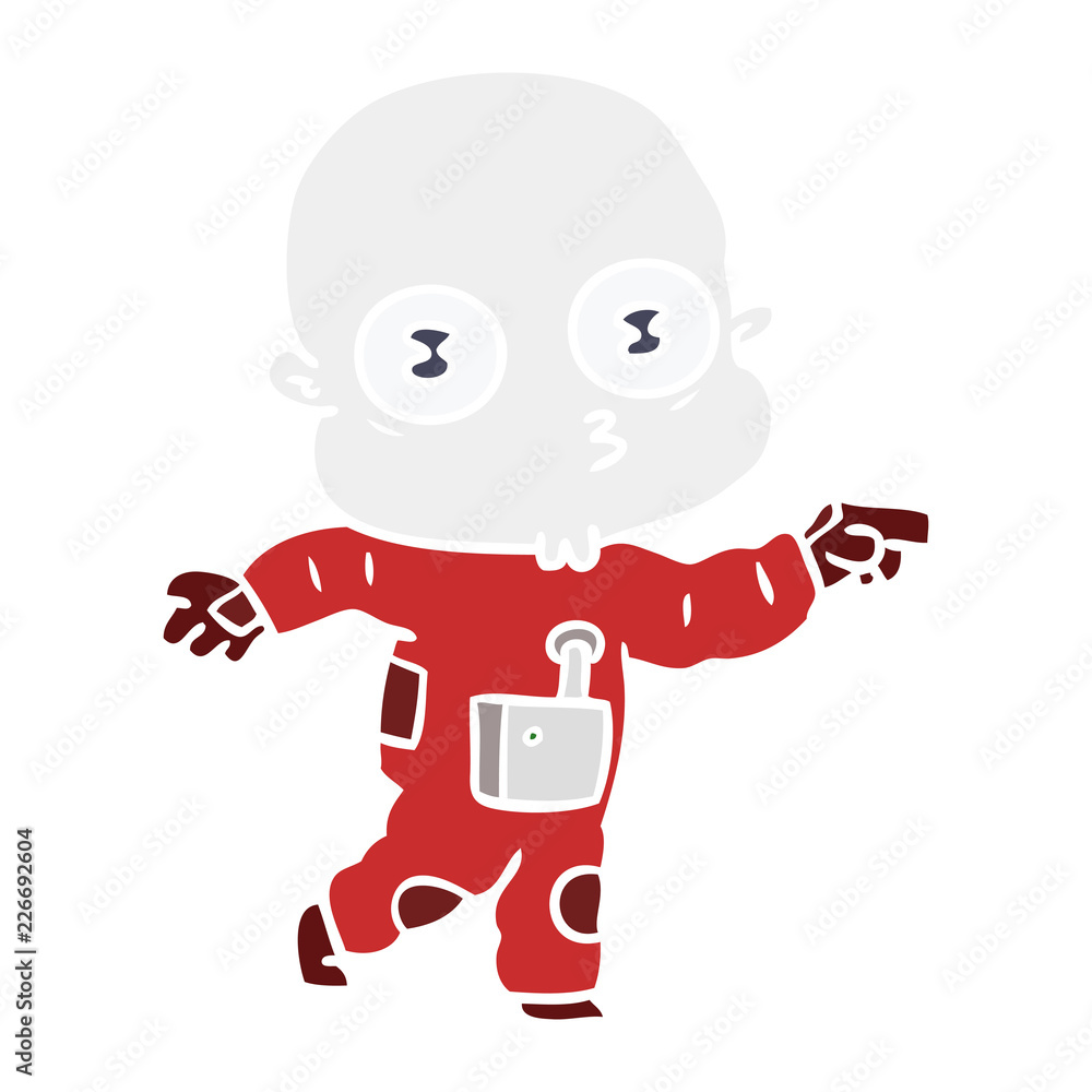 flat color style cartoon weird bald spaceman flat color style cartoon weird bald spaceman