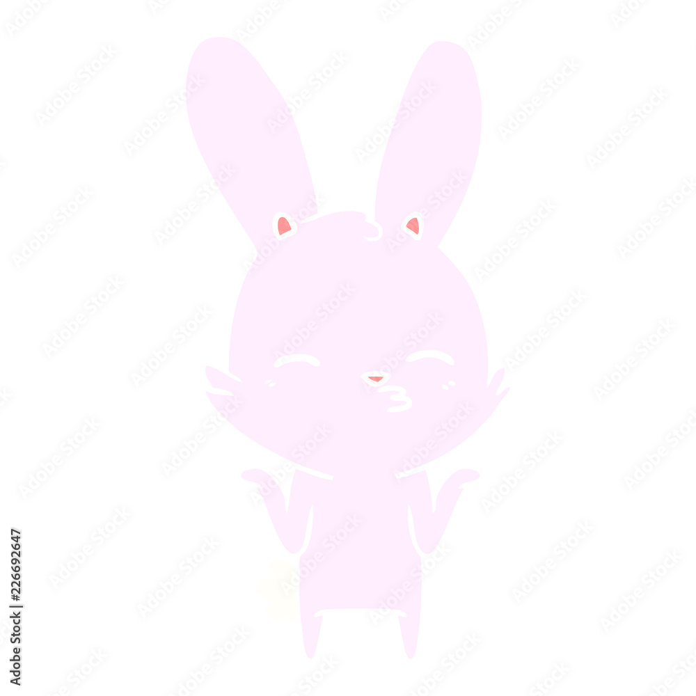 Obraz premium curious bunny flat color style cartoon