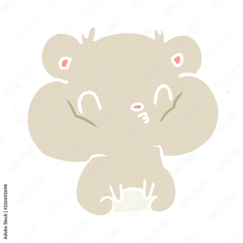 Fototapeta premium flat color style cartoon hamster with full cheek pouches