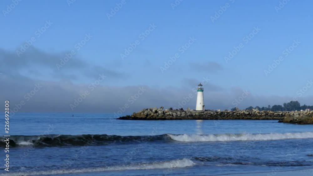 The Santa Cruz Breakwater (aka Walton) Lighthouse in Santa Cruz, California, USA, circa April 2017 The Santa Cruz Breakwater (aka Walton) Lighthouse in Santa Cruz, California, USA, circa April 2017