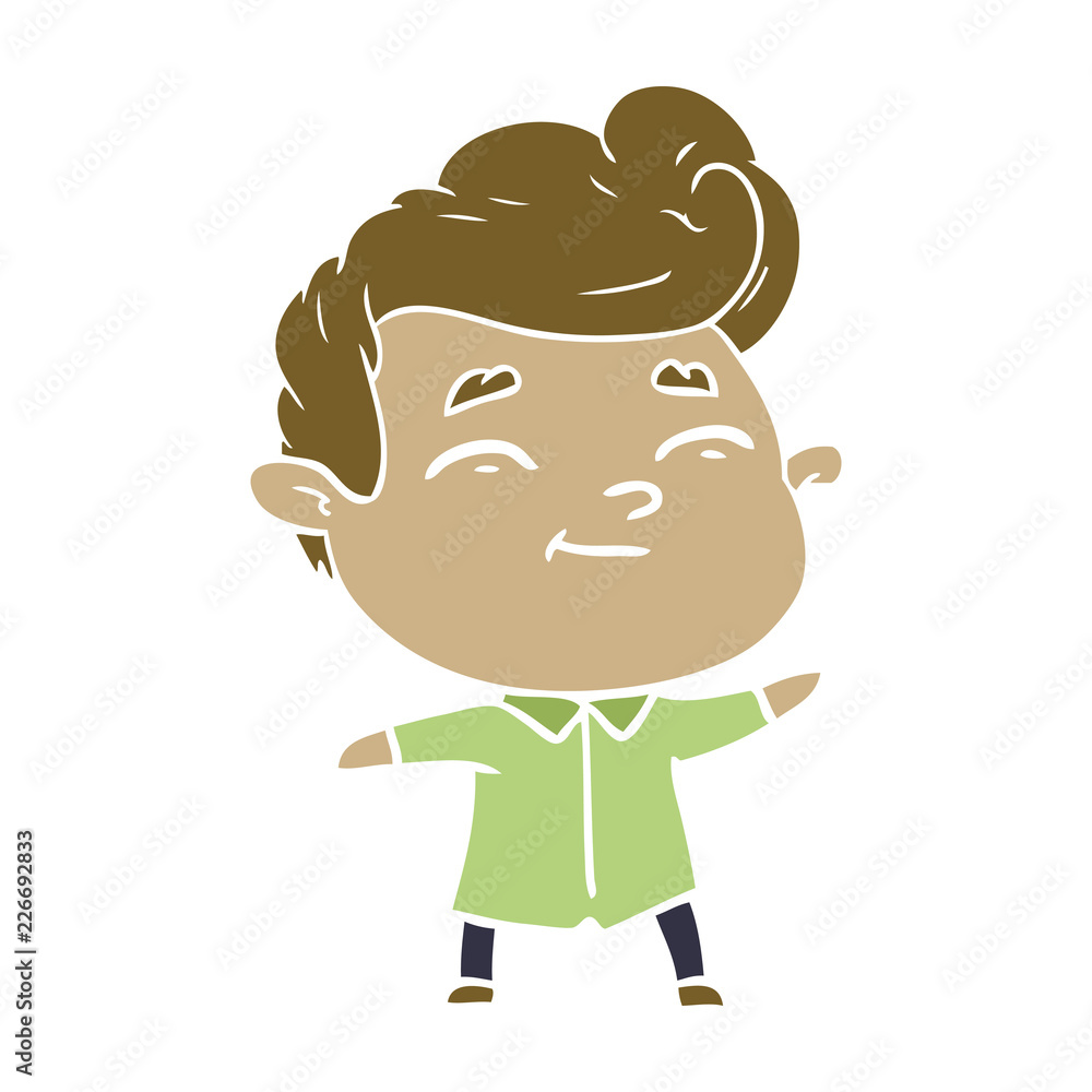 happy flat color style cartoon man happy flat color style cartoon man