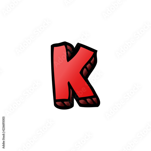 cartoon doodle letter k