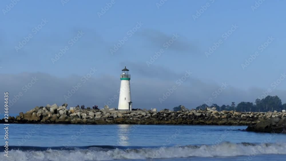 The Santa Cruz Breakwater (aka Walton) Lighthouse in Santa Cruz, California, USA, circa April 2017 The Santa Cruz Breakwater (aka Walton) Lighthouse in Santa Cruz, California, USA, circa April 2017