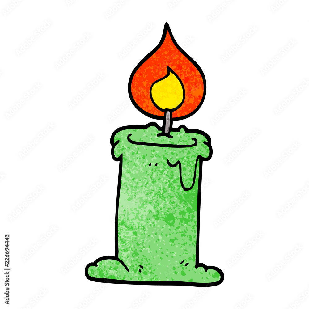 cartoon doodle lit candle