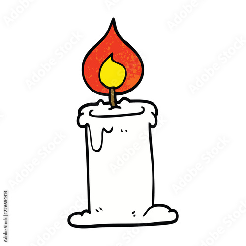 cartoon doodle candle burning