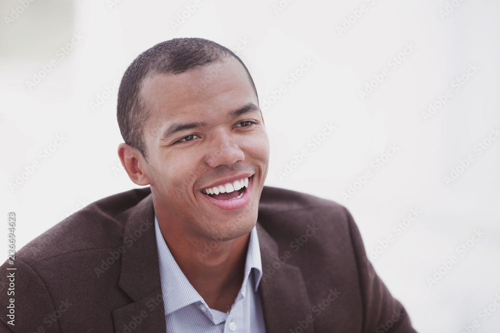 closeup.portrait of a handsome business man on white background closeup.portrait of a handsome business man on white background