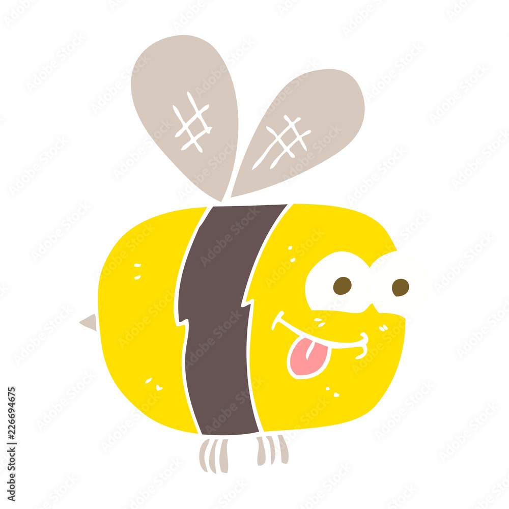 flat color illustration of a cartoon bee flat color illustration of a cartoon bee