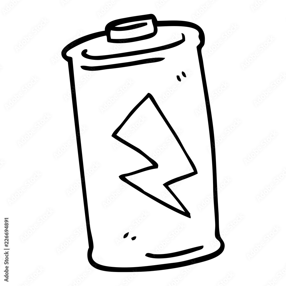 line drawing cartoon battery line drawing cartoon battery