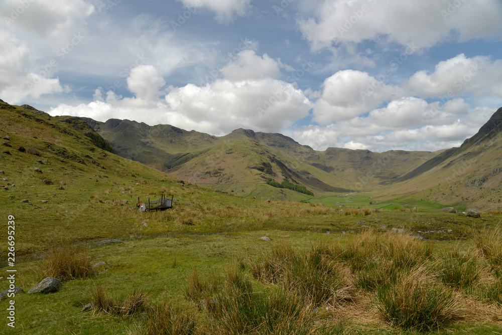 Bowfell at head of Mickleden valley, Lake District